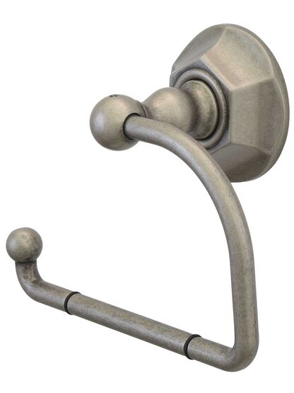 Edwardian Swinging Toilet Paper Holder in Antique Pewter.